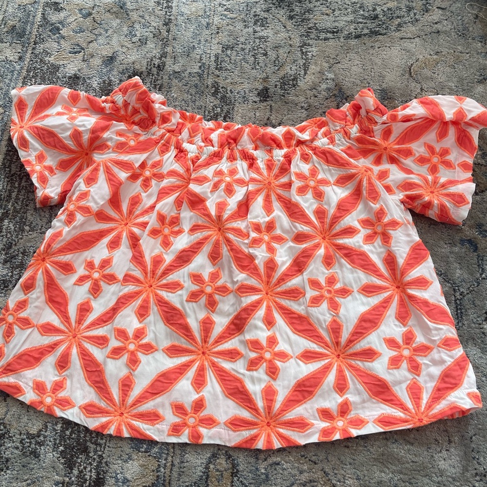 Skies Are Blue | Off-the-Shoulder Boho Top | Size Small
